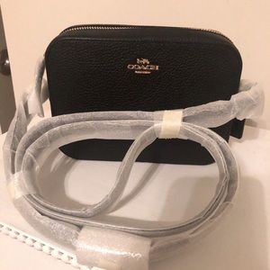 Black Coach purse with gold metal